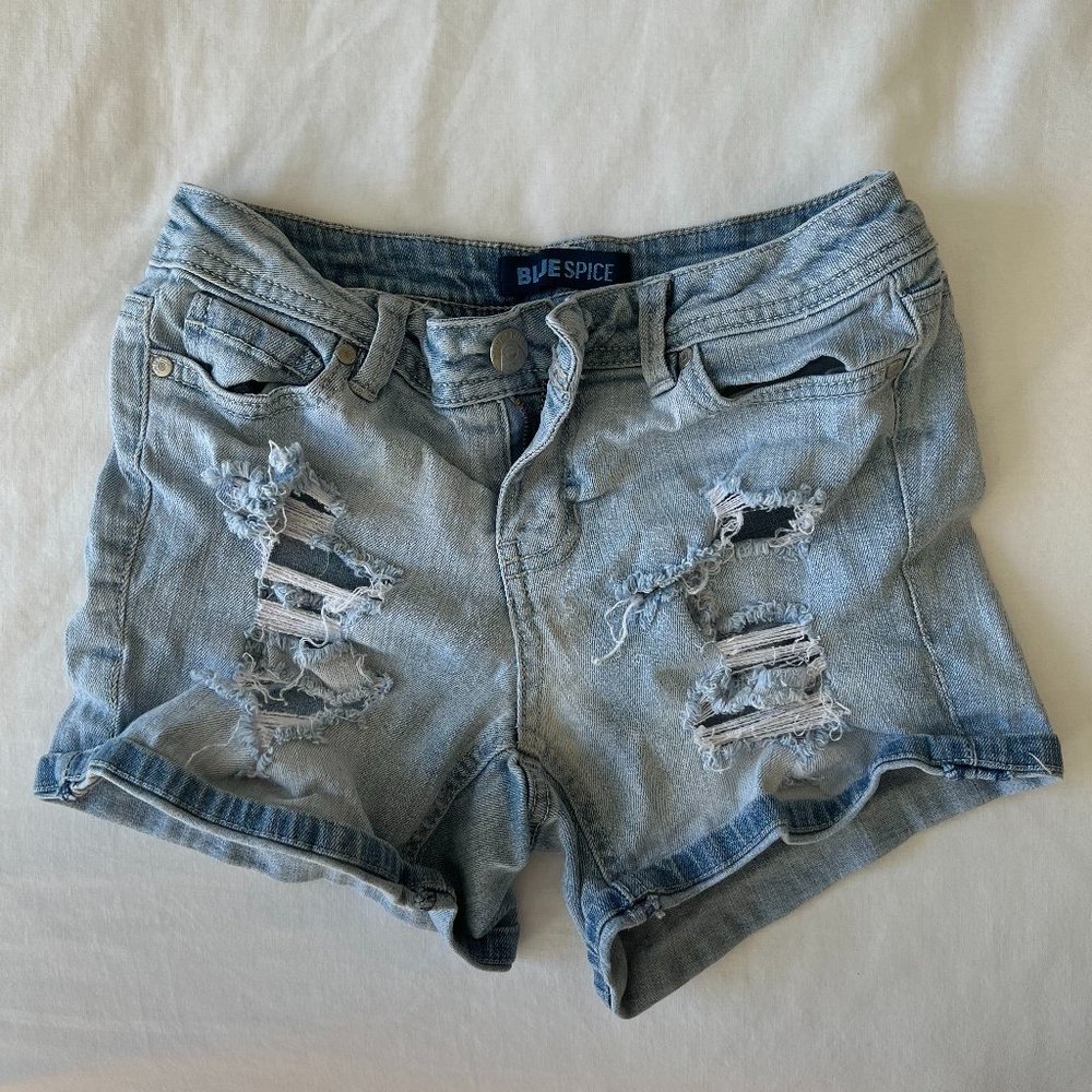 Distressed Denim Shorts